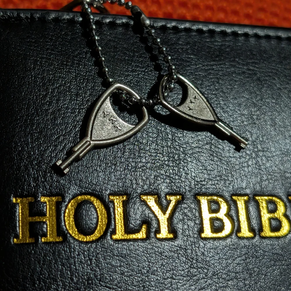 Black Faux Leather Holy Bible Cover Organizer with Cross